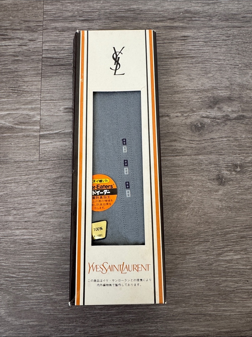 Yves Saint Laurent Gray 100% Cotton Men’s Sock in Original Sealed Box